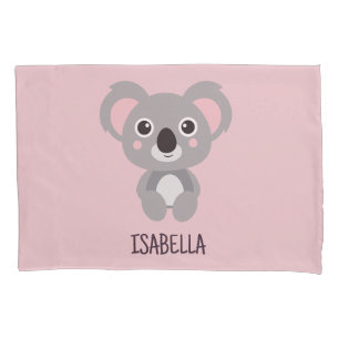 Housse D'oreillers Cute Koala Oear Kids Rose Nom personnalisé
