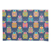 Housse D'oreillers Cute Ladybug Pattern on Blue (devant)