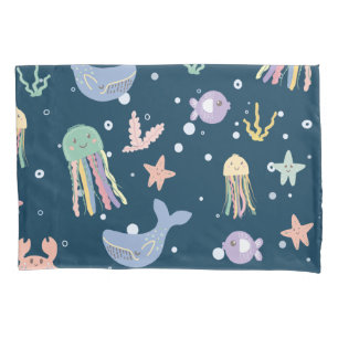 Housse D'oreillers Cute Marine Vie Motif sans joint