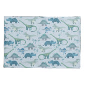 Housse D'oreillers Cute Motif de dinosaure bleu préhistorique (Dos-gauche)