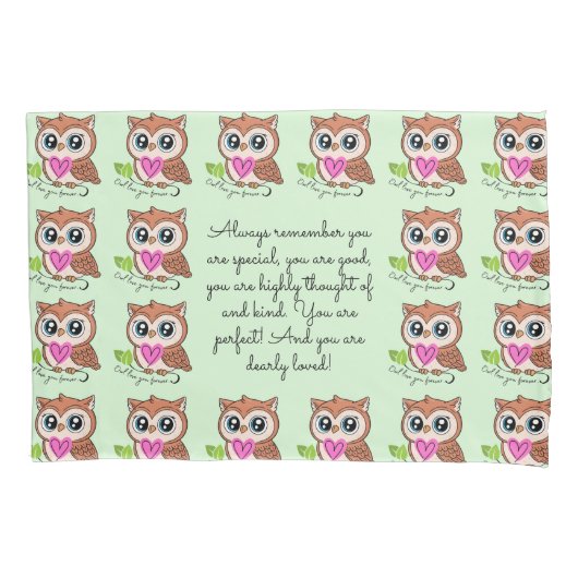 Housse D'oreillers Cute Owl Vous Aime Forever Pillowcase (devant-gauche)