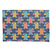 Housse D'oreillers Cute Parrot Pattern on Blue (devant)