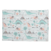 Housse D'oreillers Cute Pastel Dinosaur Motif (Dos)
