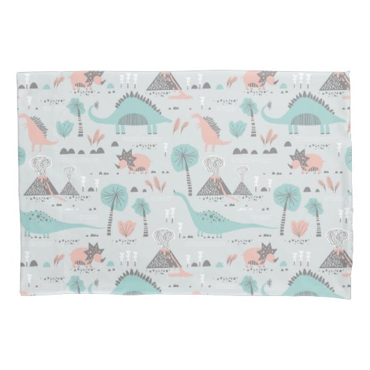Housse D'oreillers Cute Pastel Dinosaur Motif (devant)