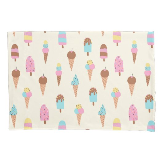 Housse D'oreillers Cute Pastel Motif de crème glacée (devant-gauche)