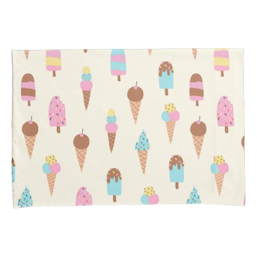 Housse D'oreillers Cute Pastel Motif de crème glacée (devant-Droit)
