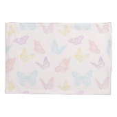Housse D'oreillers Cute Pastel Motif papillon rose avec nom de fille (Dos)