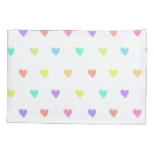 Housse D'oreillers Cute Pastel Rainbow Hearts Motif (Dos)