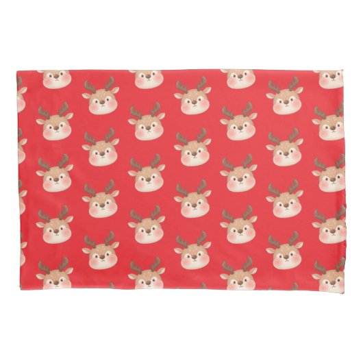 Housse D'oreillers Cute Pastel Reindeer Head (devant)