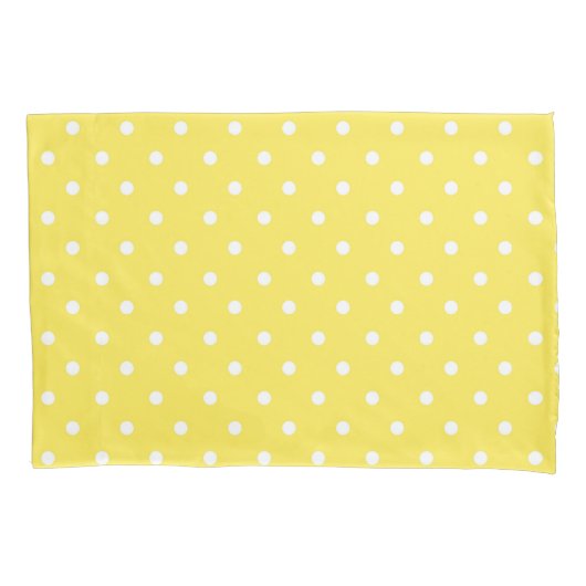 Housse D'oreillers Cute Pois jaune et blanc (devant)