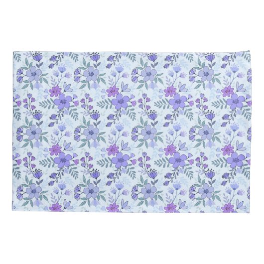 Housse D'oreillers Cute Purple Main tiré Florals Coussin Coque (Dos)