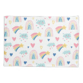 Housse D'oreillers Cute Rainbow Hearts & Clouds Motif (Dos)