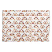 Housse D'oreillers Cute Retro Brown Boho Rainbow Whimsical Motif (Dos)