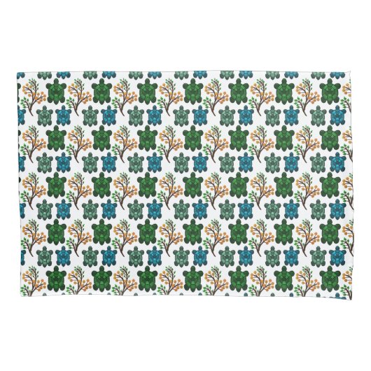 Housse D'oreillers Cute Turtle Seamless Pattern | Ocean Animal Repeat (devant)
