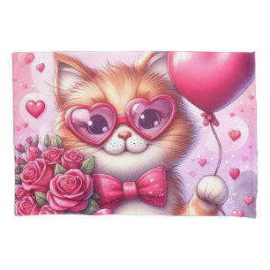 Housse D'oreillers Cute Valentine's day cat/chaton
