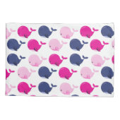 Housse D'oreillers Cute Whales, Pattern of Whales, Sea Animals (Dos)