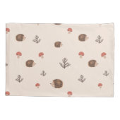Housse D'oreillers Cute Woodland Hérisson et Motif de champignons (Dos)