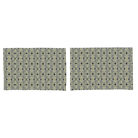 Housse D'oreillers Cyanus Flower Répétition w Navy (devant-Set)