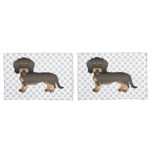Housse D'oreillers Dachshund à poil dur sanglier Chien de dessin anim