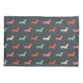 Housse D'oreillers Dachshund Silhouettes Wiener Amoureux des chiens (Dos)