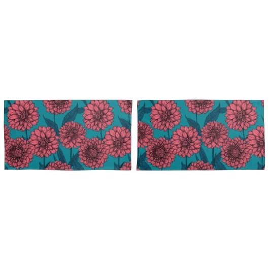 Housse D'oreillers Dahlias (devant-Set)