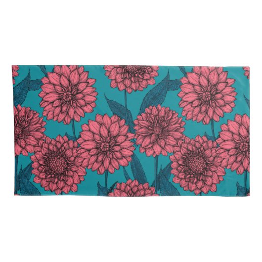 Housse D'oreillers Dahlias (Dos-Droit)