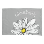 Housse D'oreillers Daisy tendance avec gris et jaune (devant)