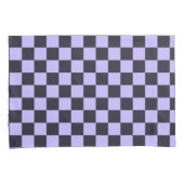 Housse D'oreillers damier lilas français (devant-Droit)