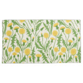 Housse D'oreillers Dandelions, vert, jaune et blanc (devant-Droit)