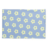 Housse D'oreillers Danois Pastel Bleu Jaune Cute Daisy Motif (Dos-gauche)