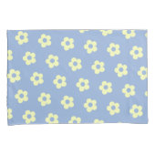 Housse D'oreillers Danois Pastel Bleu Jaune Cute Daisy Motif (devant-Droit)