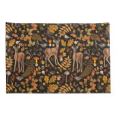 Housse D'oreillers Dans les bois / Cerf d'automne sur noir (Dos-Droit)