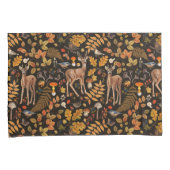 Housse D'oreillers Dans les bois / Cerf d'automne sur noir (devant-Droit)