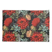 Housse D'oreillers Dark Academia Maximalist Red Dahlia Floral  (Dos)