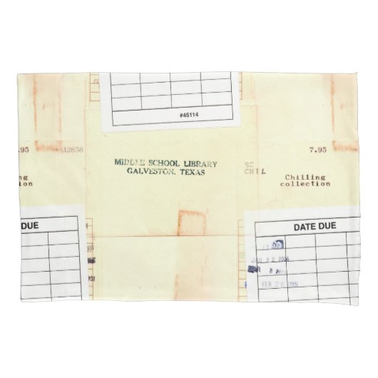 Housse D'oreillers Date d'échéance du livre de bibliothèque rétrotro (devant)