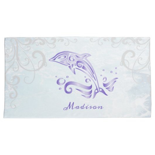Housse D'oreillers Dauphin violet Coque Coussin personnalisé (devant-Droit)