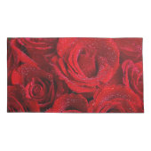 Housse D'oreillers De Belles Roses Rouges Avec Boutons D'Eau (Dos)