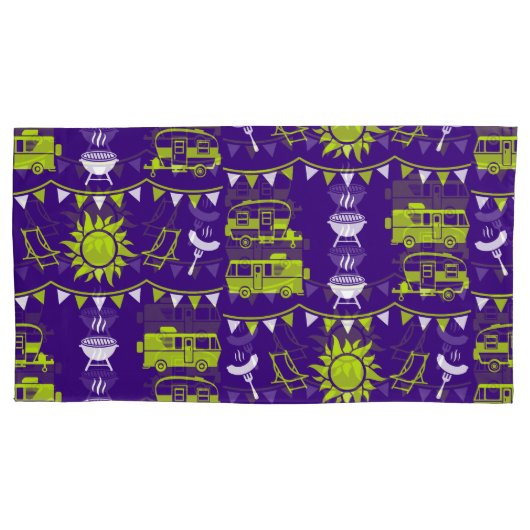 Housse D'oreillers Décor camping Caravan (devant-gauche)