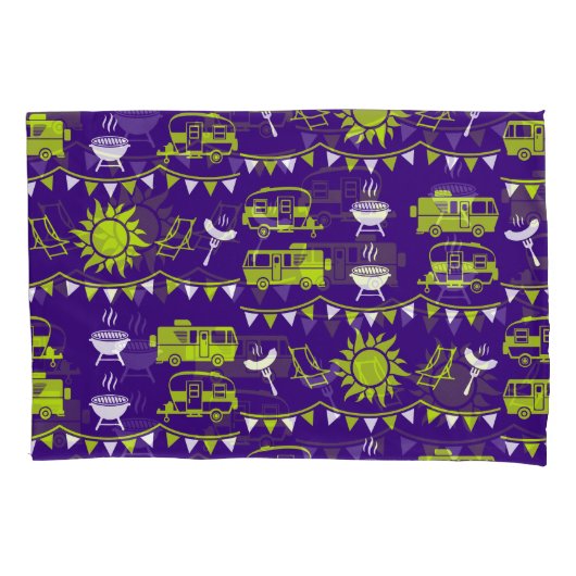 Housse D'oreillers Décor camping Caravan (devant)