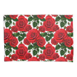 Housse D'oreillers 🌹 Décoration florale de rose luxuriante Style de