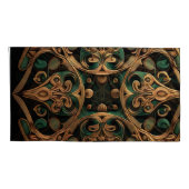 Housse D'oreillers Décoration Motif en bronze vert (Dos-Droit)