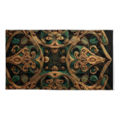 Housse D'oreillers Décoration Motif en bronze vert (Dos-gauche)