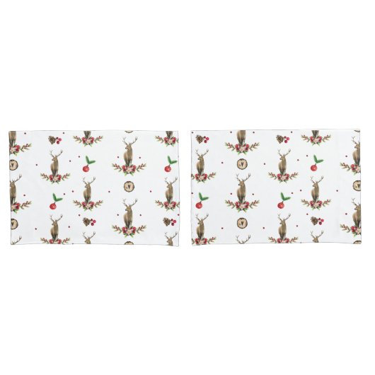 Housse D'oreillers Deer Christmas Idyll Motif (devant-Set)