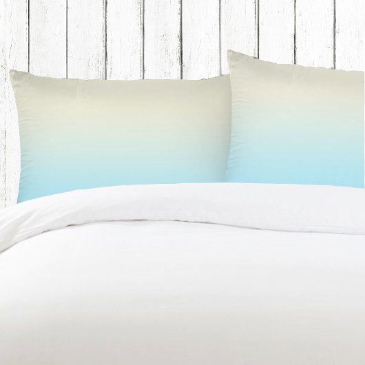 Housse D'oreillers Dégradé Ombre bleu ivoire