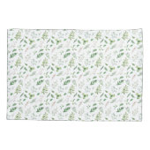 Housse D'oreillers Délicat Pillowcase de plantes sauvages vertes (Dos)