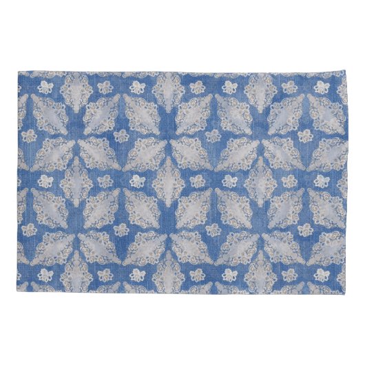 Housse D'oreillers Denim avec Motif de répétition de dentelle (Dos)
