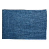 Housse D'oreillers Dénim bleu Texture : Jeans classiques. (Dos)