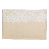 Housse D'oreillers Dentelle blanche sur la conception du tissu. (Dos)