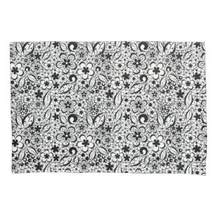 Housse D'oreillers Dentelle noire