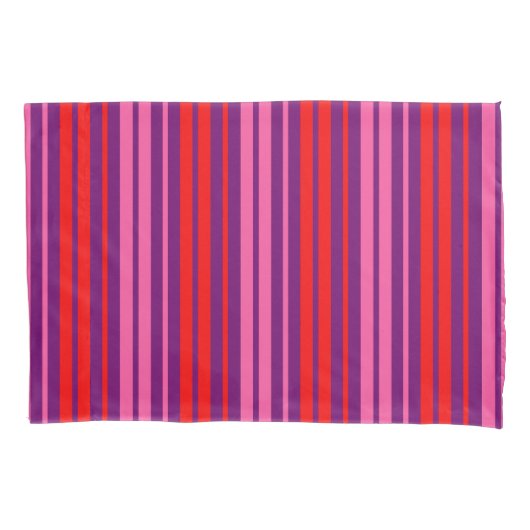Housse D'oreillers Design à rayures verticales rose rouge violet   (devant)